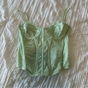 green corset top